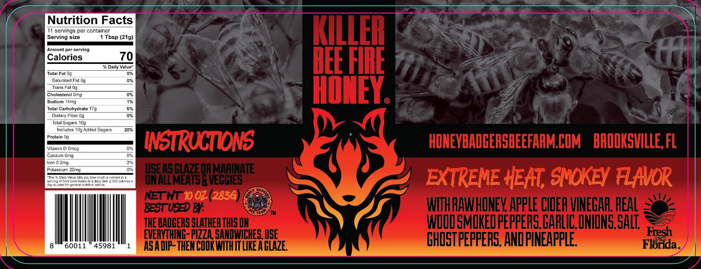 Killer Bee - Fire Honey - All Natural - Hot Honey-4