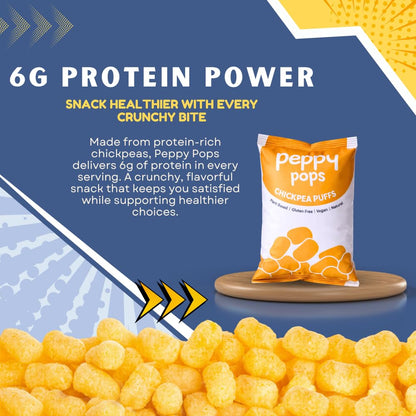 Peppy Pops Chickpea Puffs Masala Magic Flavor - 6 Pack, 12 oz | Indian Spiced High Protein Snacks | Crunchy Better-for-You Snack and Healthy Alternative to Chips with 6g Protein Per Bag-4