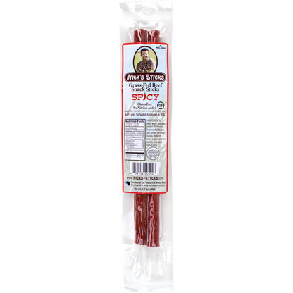 Nick's Sticks Spicy 100% Grass-Fed Beef Snack Sticks (25x1.7 OZ)-0