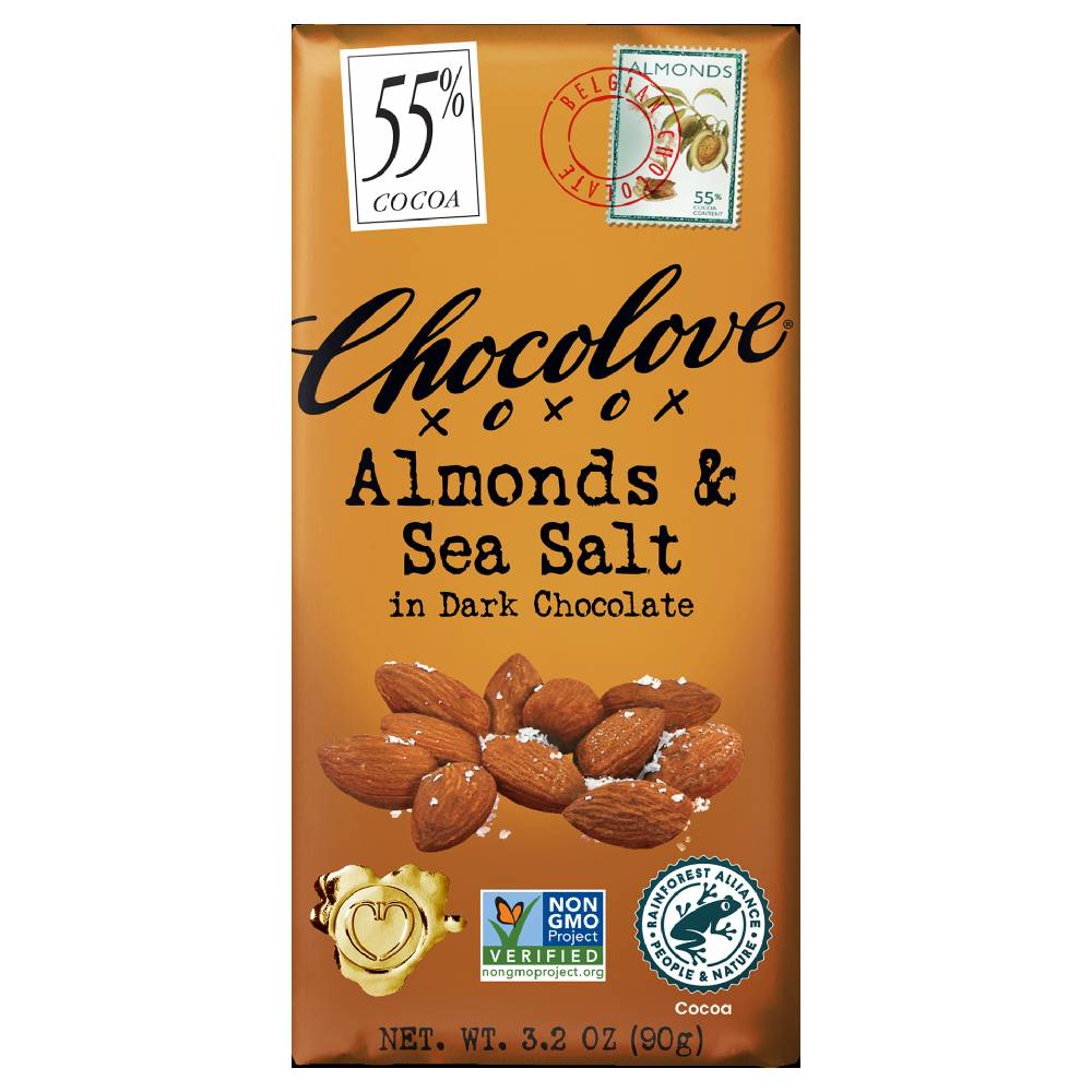Chocolove Almonds & Sea Salt In Dark Chocolate (12x3.2Oz)