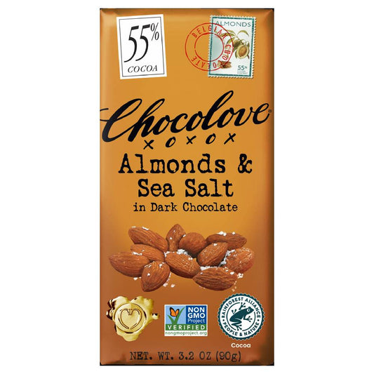 Chocolove Almonds & Sea Salt In Dark Chocolate (12x3.2Oz)