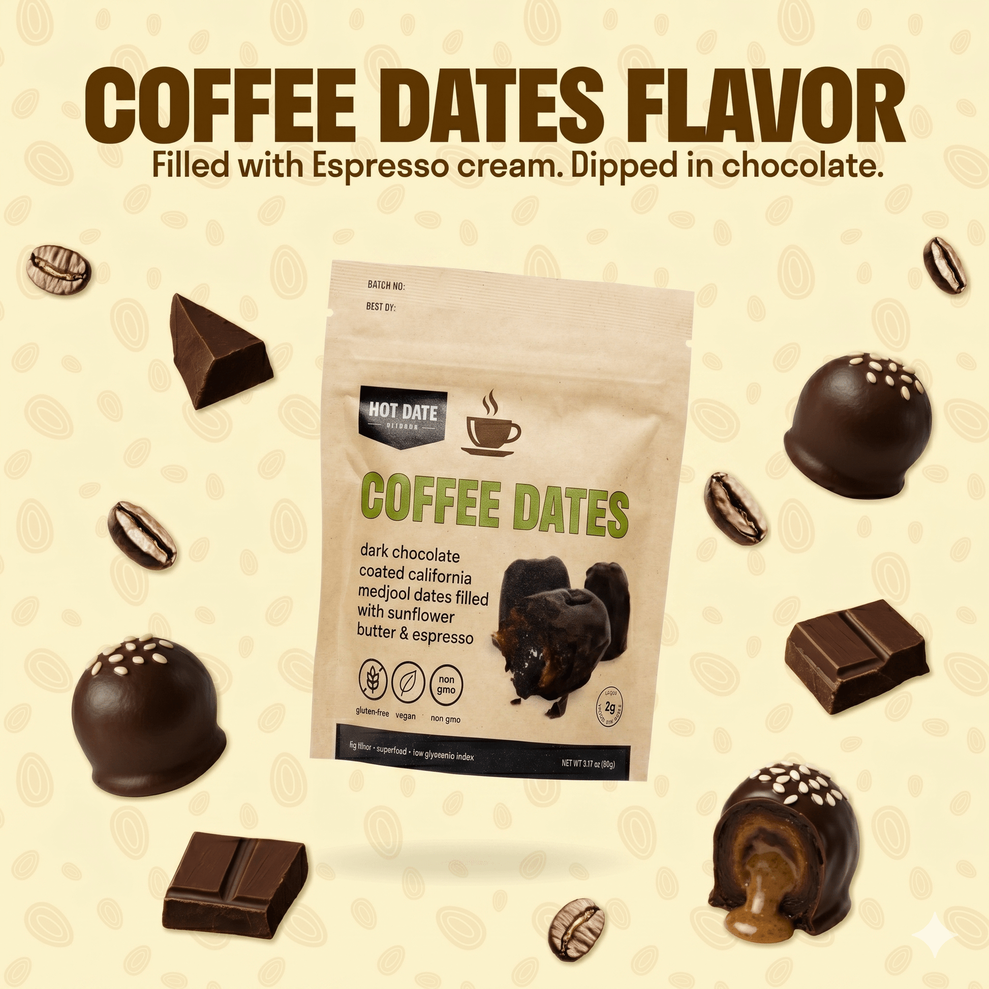 Chocolate Stuffed Dates Variety Pack - 4 Pouches-1