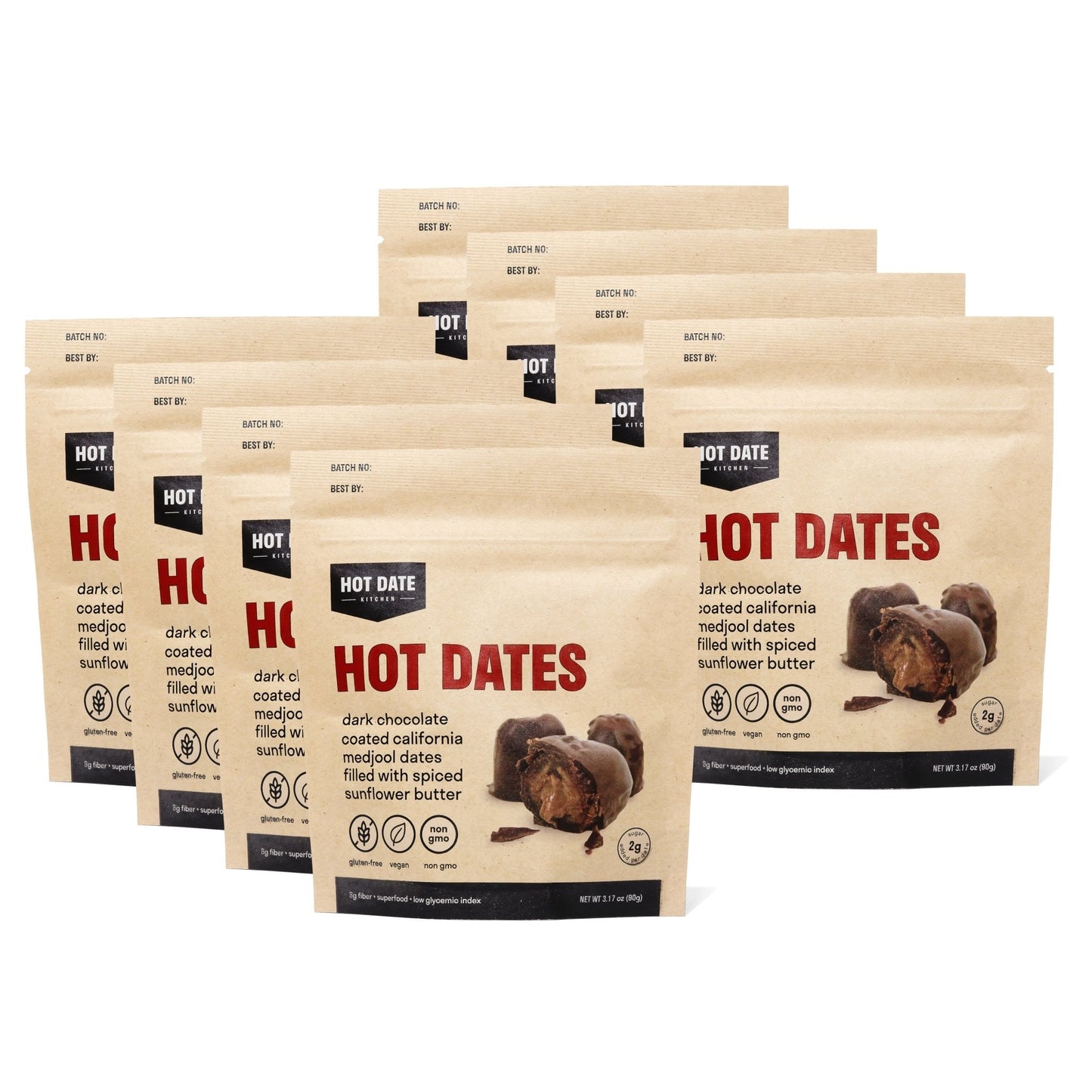 Spiced Dark Chocolate Stuffed Medjool Dates - 8 Pack-0